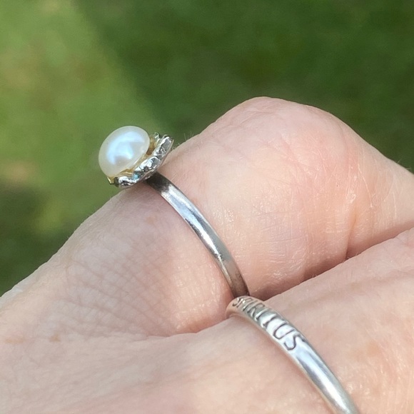 Cultured Pearl ring silver plated 6 mm Pearl adjustable size 7 - 8.5 - Picture 16 of 16
